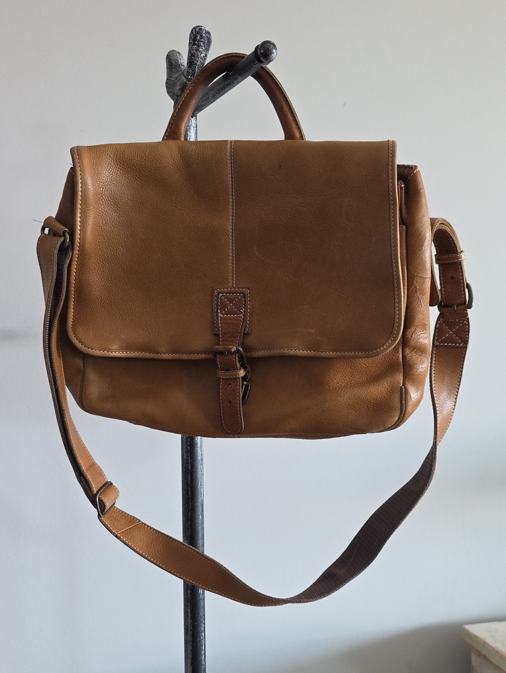 L.L. Bean Vintage Brown Leather Messenger Bag